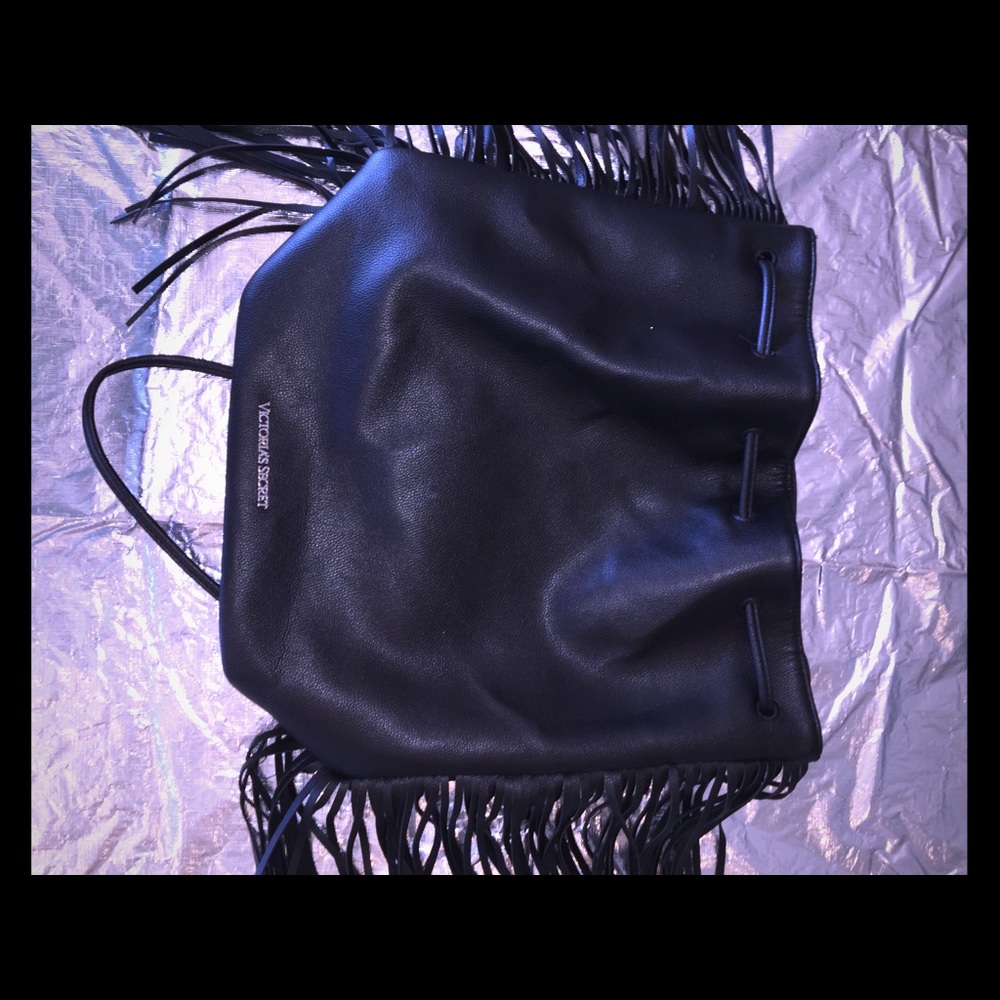 Victoria’s Secret black fringe backpack /purse.